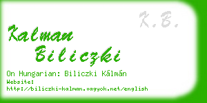 kalman biliczki business card