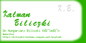 kalman biliczki business card